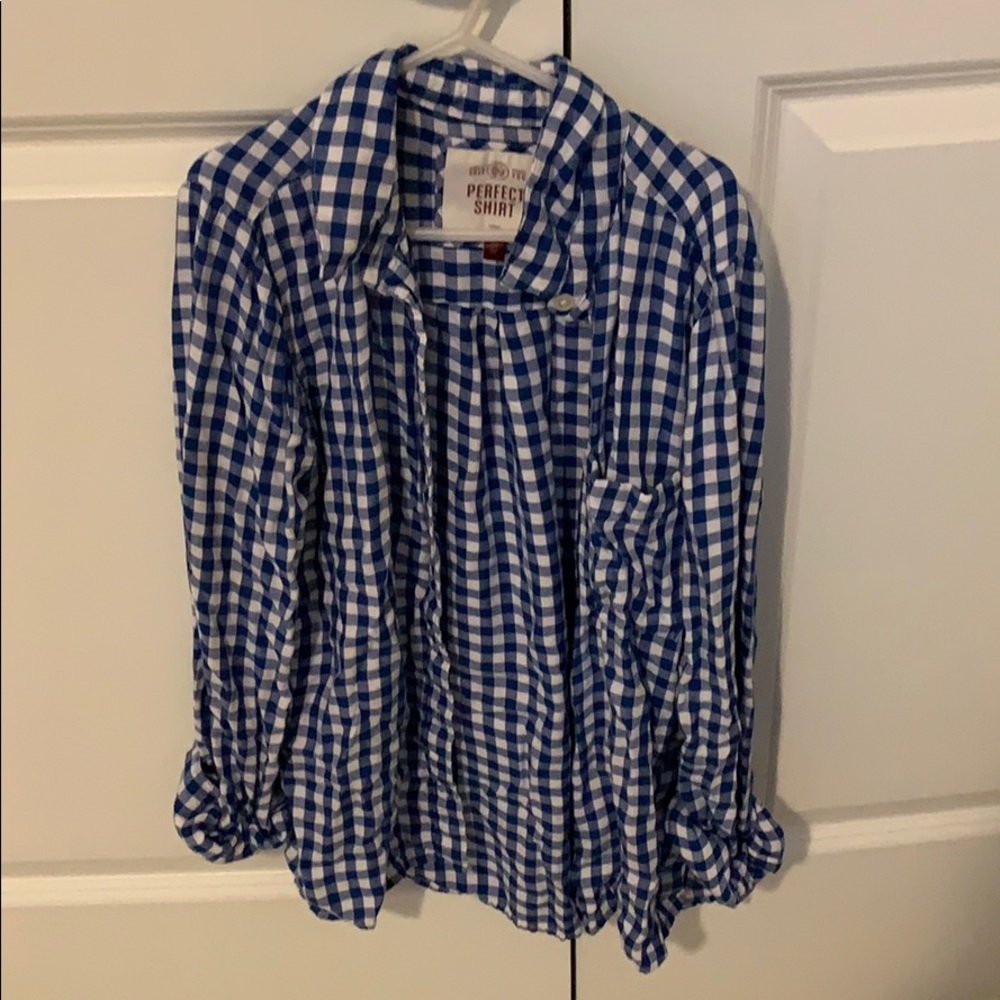 white and blue juniors flannel from kohls